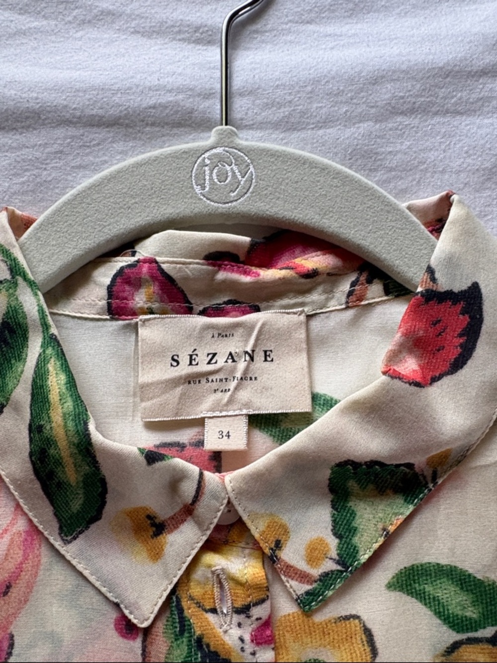 Sezane Piero blouse size 34. Lightweight cotton/silk blend. Like new condition - Picture 2 of 5